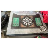 NEW BROOKSTONE DART BOARD CABINET GAME SET