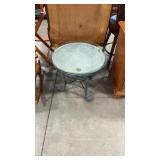 OUTDOOR GLASS TOP TABLE
