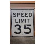 SPEED LIMIT 35  HIWAY METAL  SIGN