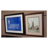 2 - DUKE MEMORIAL CHAPEL FRAMED ART JERRY MILLER