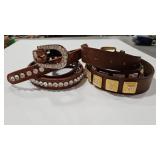 2 - RHINESTONE 'BLINGY' BELTS