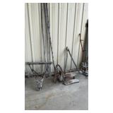 ANTIQUE WOODEN CART RUNNING GEARS
