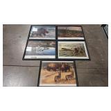 5 - REMINGTON WILDLIFE LITHOGRAPH FRAMED PRINTS