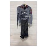 WRANGLER NFR HOODIE SZ S & MAE DENIM BIBS SZ 0