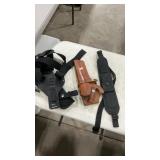 CHEST HOLSTER AND LEATHER BUCHEIMER HOLSTER