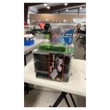 ORGANIZER BOX, HEARING PROTECTION, GUN WIPES, AND