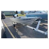 13ï¿½ ALUMINUM BOAT W/ HONDA 10 HP MOTOR AND TRAILER