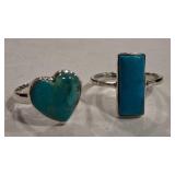2 - 925 SOUTHWEST STYLE RINGS