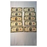 10 1953 SERIES JEFFERSON TWO DOLLAR RED LABEL