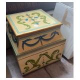 HAND PAINTED WOODEN STORAGE BOX