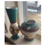 AMERICA WILD COLLECTION HAND PAINTED VASES