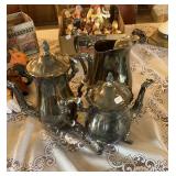 SILVER TEA POT & PITCHER