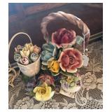 GROUP OF HAND PAINTED CHINA W/ FLOWERS