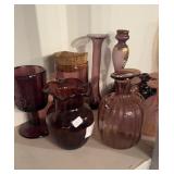 GROUP OF PURPLE GLASS