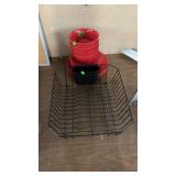 DISH RACK & RED DISHES