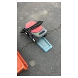 DOWN GUTTER DRAIN, ROLLING CART & BLACK PIPE
