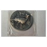 1 oz STERLING SILVER WILDLIFE COIN, WILD TURKEY
