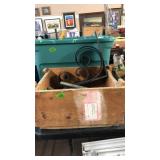 WOOD BX W/ SHELF BRACKETS, ADJUSTABLE JACKS & TOTE