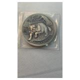 1 oz STERLING SILVER WILDLIFE COIN, WOLVERINE