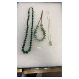 2 BEADED NECKLACES & BEAVER? NECKLACE