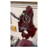 NICE REDWOOD SLAB WALL CLOCK