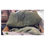 2 GREEN CANVAS DUFFLE BAGS