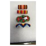 4 BEADED HAIR PIECES