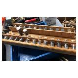 HARDWARE ORGANIZER W/ HARDWARE & BLUE WOOD BX