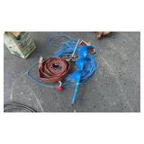 ICE AUGER, WATER HOSE & BLUE WIRE