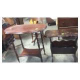 ANTIQUE MAGAZINE TABLE & SIDE TABLE