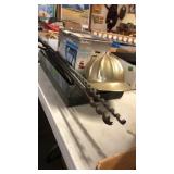 GALVANIZED TRAY W/ FLOOD LIGHT, HALOGEN LIGHT &