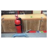 CUSTOM BUILT STORAGE BOX & 2 FIRE EXTINGUISHERS