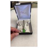 STERLING SILVER EARRINGS & MATCHING NECKLACE