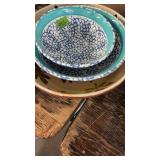 2 MATCHING BOWLS & BROWN BOWL