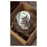 LARGE VINTAGE GLASS GLOBE LIGHT FIXTURE