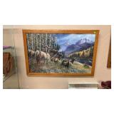FRAMED ELK PUZZLE **BROKEN GLASS 32.5'X21'