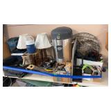 GROUP W/ ROLLING BAG, LAMP, SMOKER, SAWS,