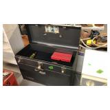 POWER CRAFT TOOL BOX W/ MISC MACHINIST TOOLS