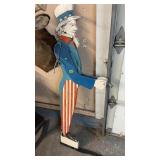 WOOD UNCLE SAM FLAG HOLDER