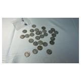 GROUP OF 28 SILVER QUARTERS