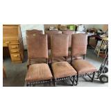 6 ROPE TWIST LEATHER CHAIRS