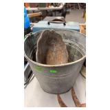 GALVANIZED BUCKET & BIRD BATH