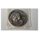 1 oz STERLING SILVER WILDLIFE COIN, MUSK OX