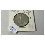 1945-D WALKING LIBERTY SILVER HALF DOLLAR