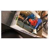 BX W/ CLAMPS, CAULKING GUN, CABLE LOCK & MISC