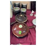 2 PFALTZGRAFF BROWN STONEWARE COVERED DISHES