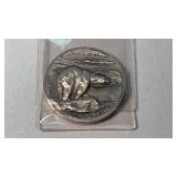 1 oz STERLING SILVER WILDLIFE COIN, POLAR BEAR