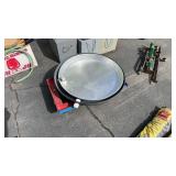 2 HOT WATER OVERFLOW PANS & ROLLING CART