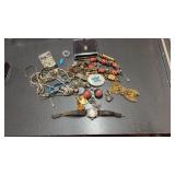 BAG W/ COSTUME JEWELRY, CIGARETTE LIGHTER