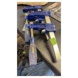 3 IRWIN CLAMPS, BLUE